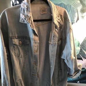 Light wash oversized denim jacket